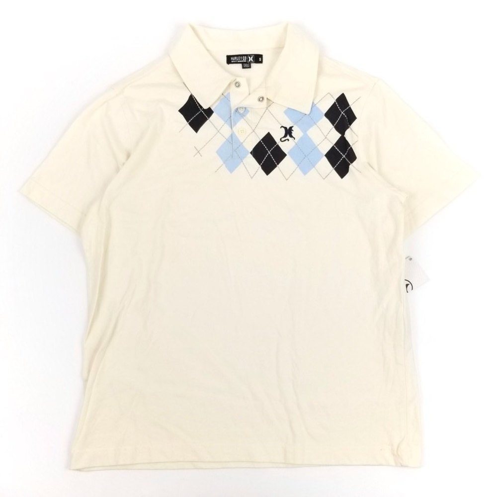 NWT Hurley Academia Preppy Polo Argyle Shirt